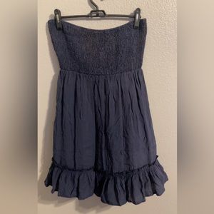 Strapless blue dress #9